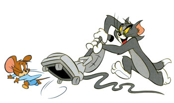 Tom-und-Jerry-Comic mit Staubsauger