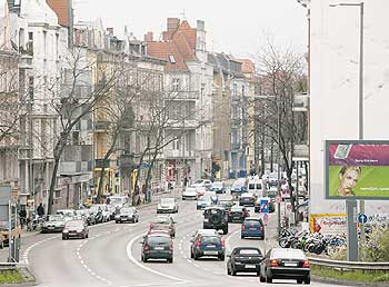 Wo die Lärmbelastung außergewöhnlich hoch ist: Schildhornstraße in Steglitz