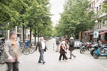 Blick auf die Kreuzberger Bergmannstraße