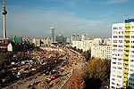 Blick auf die Gro&szlig;baustelle Alexanderstra&szlig;e