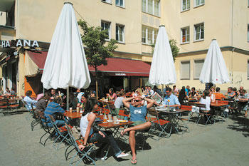 Gastronomie auf dem Kollwitzplatz in Prenzlauer Berg