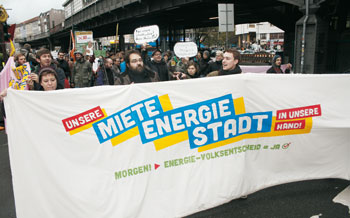 Demonstration für den Energie-Volksentscheid