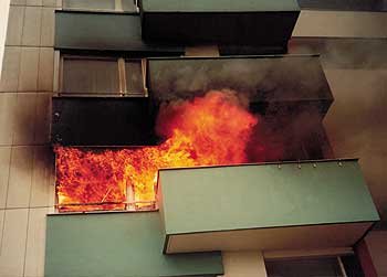 Brennender Balkon