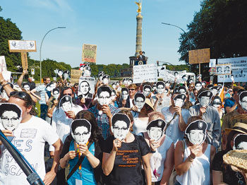 Protest gegen globale Ausspähung