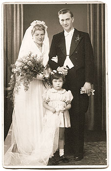 Hochzeitsfoto der Petenatis im Jahre 1952