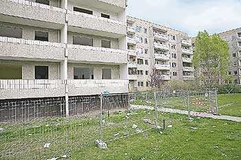 Hochhäuser in der Golliner Straße in Marzahn, die abgerissen werden sollen