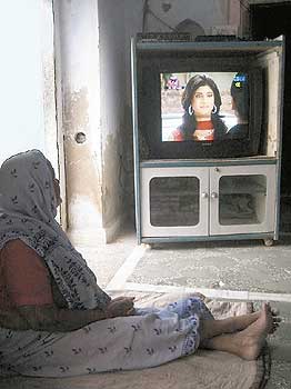 Fernseher in einer Wohnung in Delhi