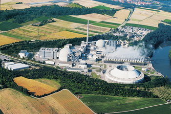 Luftaufnahme vom Kernkraftwerk Neckarwestheim