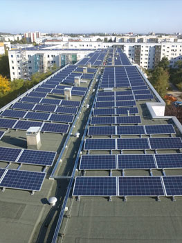 Solarpanels auf Wohngebäude