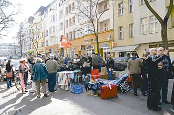 Mieter demonstrieren in der Schöneberger Akazienstraße