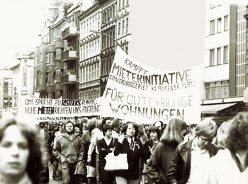 Mieterdemo in den 1970er Jahren in Berlin