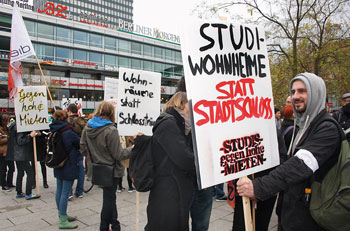 Protestkundgebung für Studentenwohnheime