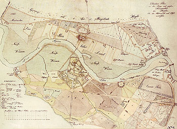 Plan aus dem Jahr 1793: der Tiergarten ist der älteste der Berliner Parks