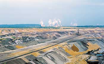 Großflächiges Kohleabbaugebiet