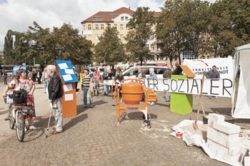 Protestaktion auf dem Leopoldplatz