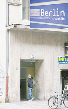 Eingang der Drogenhilfeeinrichtung in der Kreuzberger Kochstraße