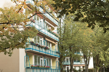 Hausfassade in der Schillerpark-Siedlung