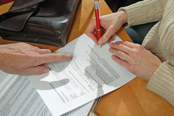 Unterzeichnung eines Mietvertrags