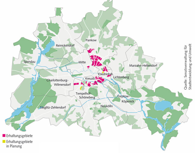 Grafik: Erhaltungsgebiete in Berlin Grafik: Erhaltungsgebiete in Berlin