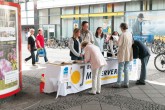 Stand des Berliner Mietervereins zur Unterstützung des Mietenvolksentscheids
