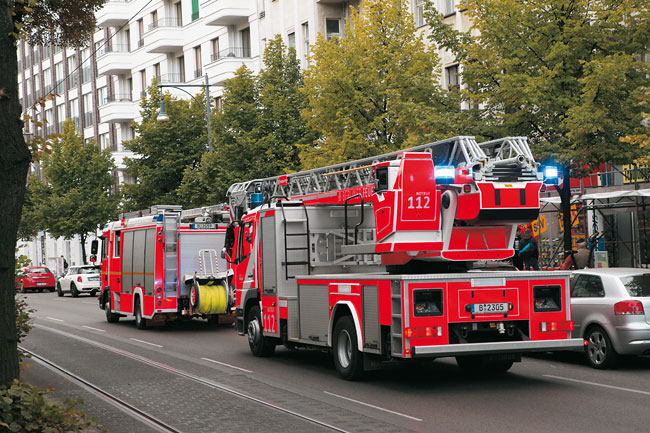 Feuerwehrwagen im Einsatz