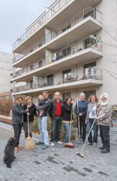 Mitglieder der Baugemeinschaft Eisenzahnstraße in Wilmersdorf