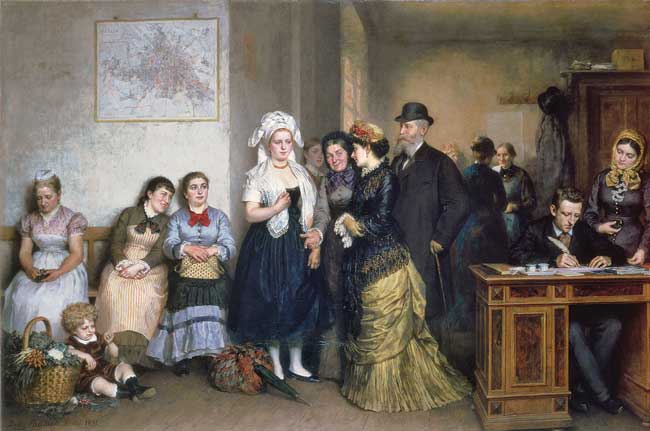 Arbeitssuchende um 1880, Gemälde von Fritz Paulsen