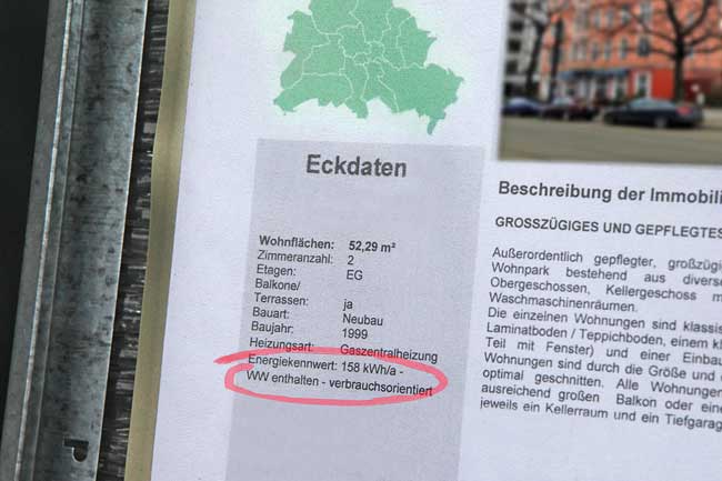 Wohnungsexposé mit Eckdaten