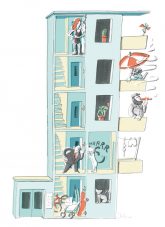 Illustration zur Balkon- und Treppenhausnutzung