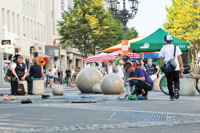 wasserspielplatz im öffentlichen Raum