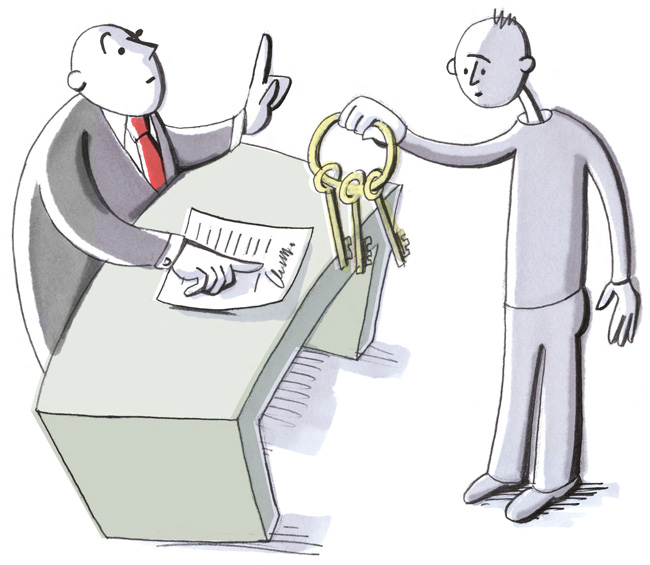 Illustration: Schlüsselrückgabe bei Vertragsende Illustration: Schlüsselrückgabe bei Vertragsende