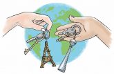 Illustration: Schlüsselanhänger Eiffel- und Fernsehturm