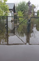 Überflutete Grundstücke in Tegel (26. Juli 2017)