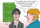 Karikatur mit Löw und Merkel