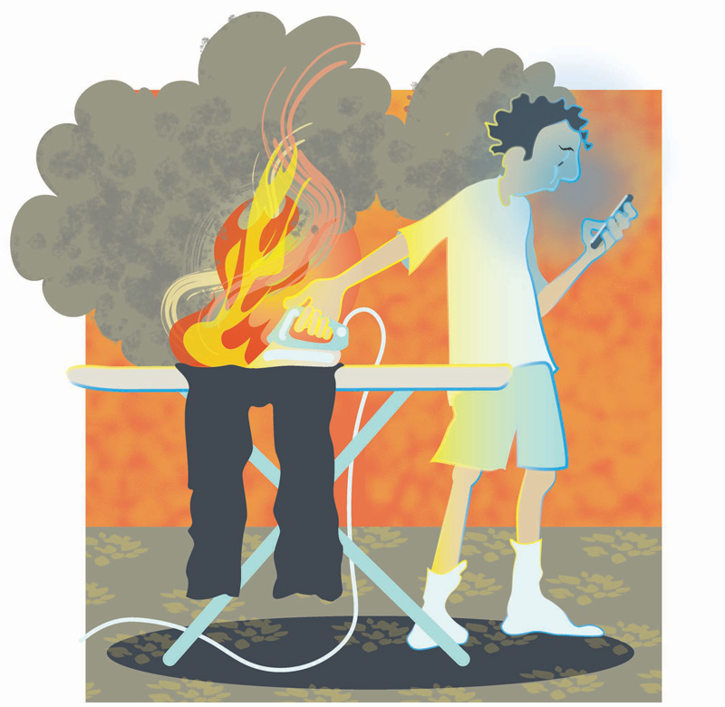 Illustration zu Brand durch Bügeleisen