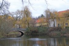 Teich mit Brücke