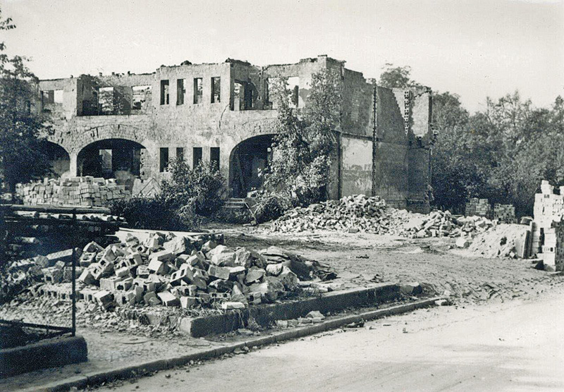 Ruinen in der Domnauer Straße 1945