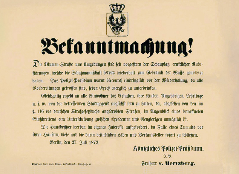 Bekanntmachung von 1872