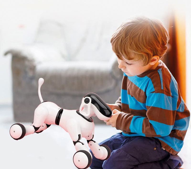 Kind mit Roboter-Haustier