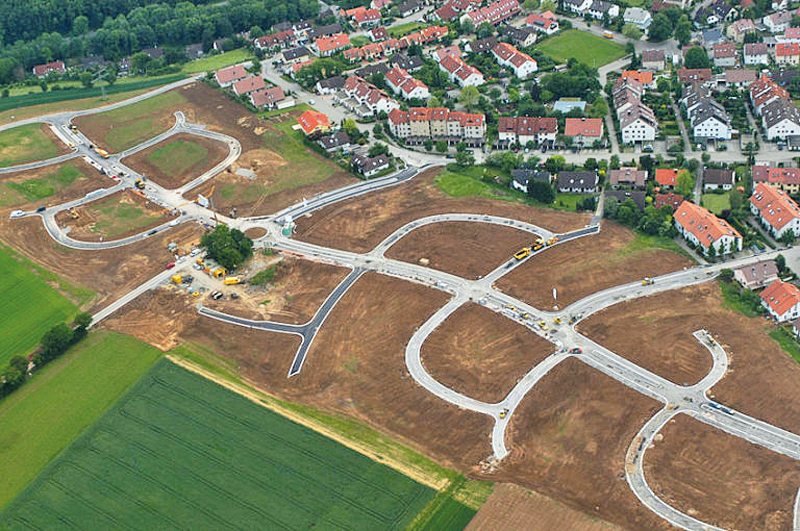Luftbild: Straßen-Infrastruktur für weitere Bebauung