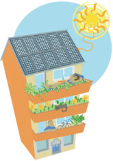 Illustration: Haus mit Solaranlage