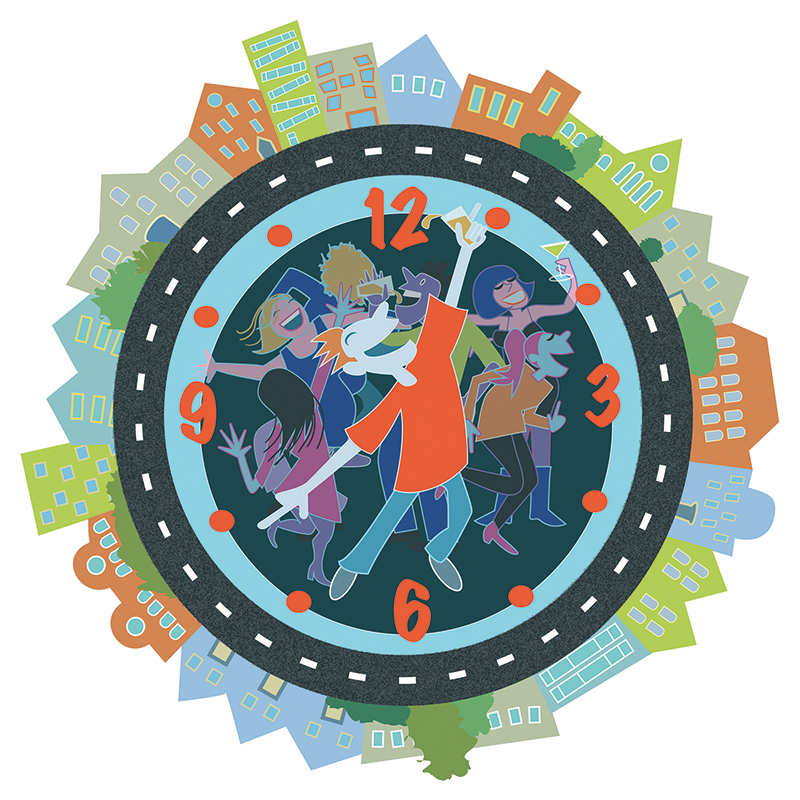 Illustration zum Feiern ohne Sperrstunde Illustration zum Feiern ohne Sperrstunde