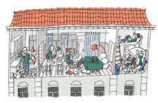 Illustration: Überbelegte Wohnung