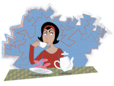 Illustration: Ruhe bewahren und Tee trinken