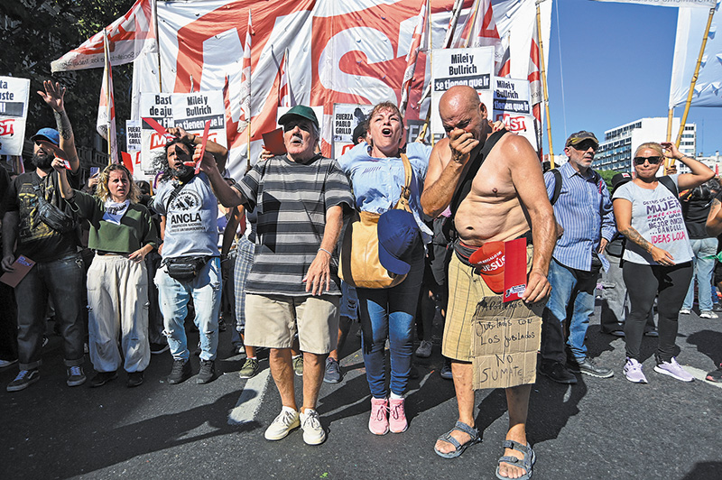Demonstrierende in Buenos Aires Demonstrierende in Buenos Aires