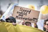 Demo-Plakat: Stoppt endlich den Mietwucher!!!
