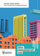 Titelseite vom dena-Gebäudereport 2026