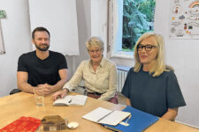 Tesch, Voester und Ratering von der Mieter:inneninitiative Bülow-Ost