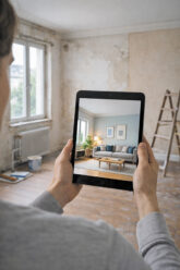 Wohnzimmer-Gestaltungsvorschlag durch KI generiert Wohnzimmer-Gestaltungsvorschlag durch KI generiert