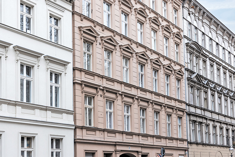 Häuserreihe im Quartier Klausenerplatz Häuserreihe im Quartier Klausenerplatz